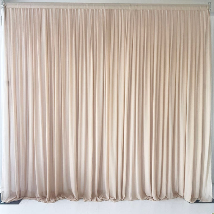 Chiffon Layered Backdrop Curtain 3mx3m - Taupe & White