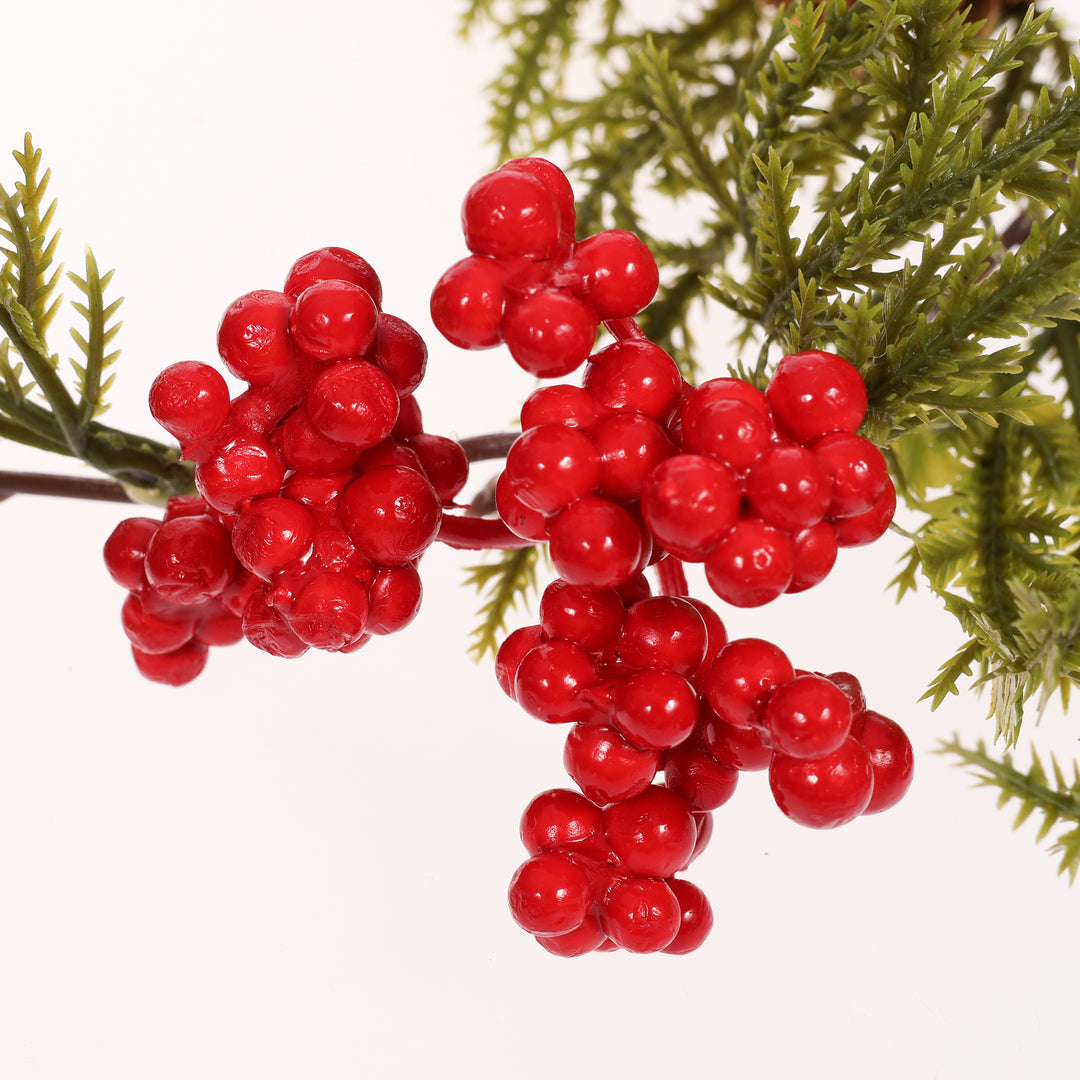 Christmas Cypress Garland with Pine Cones & Berries (2m)