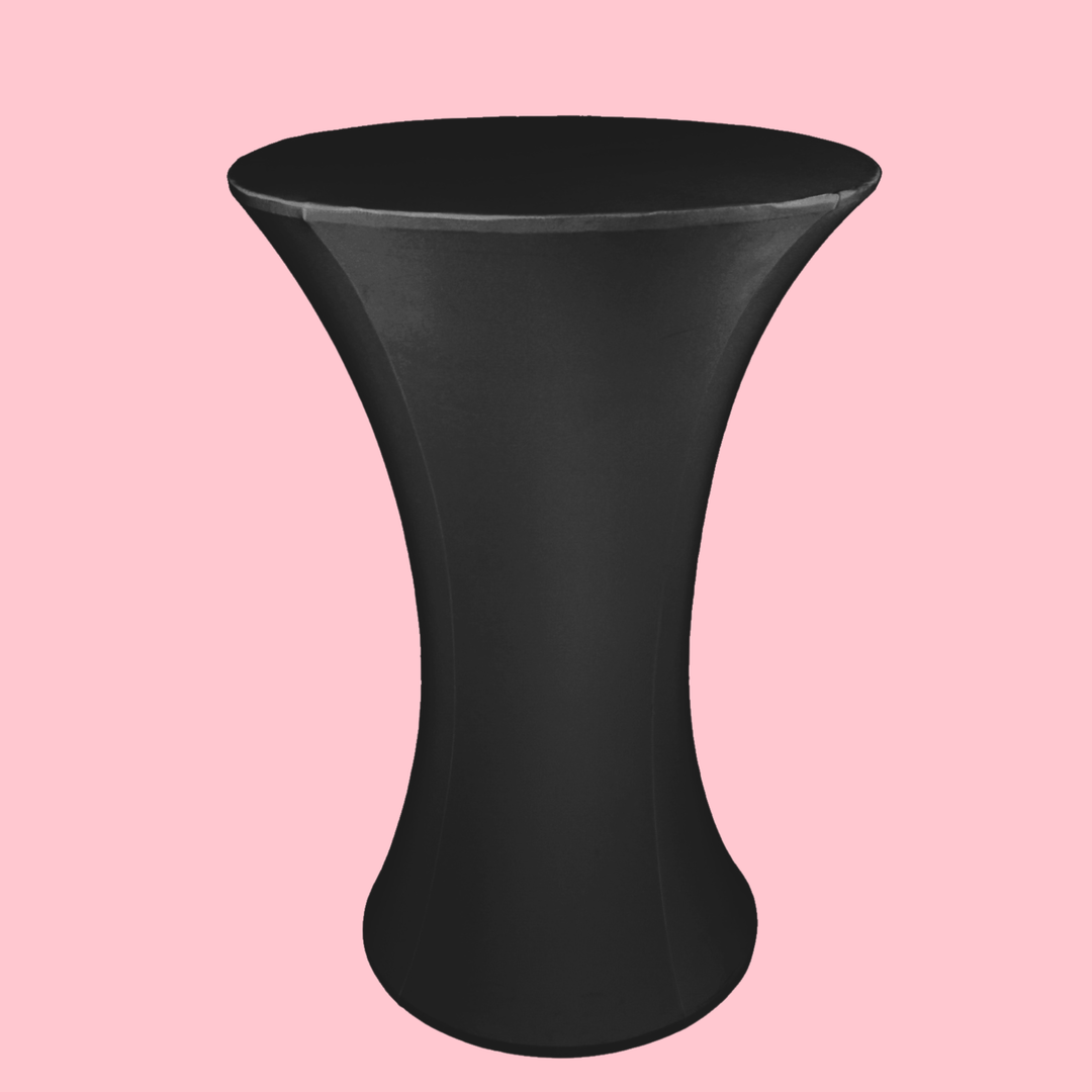 Cocktail Dry Bar Table Cover - Round Base - Black (70cm)