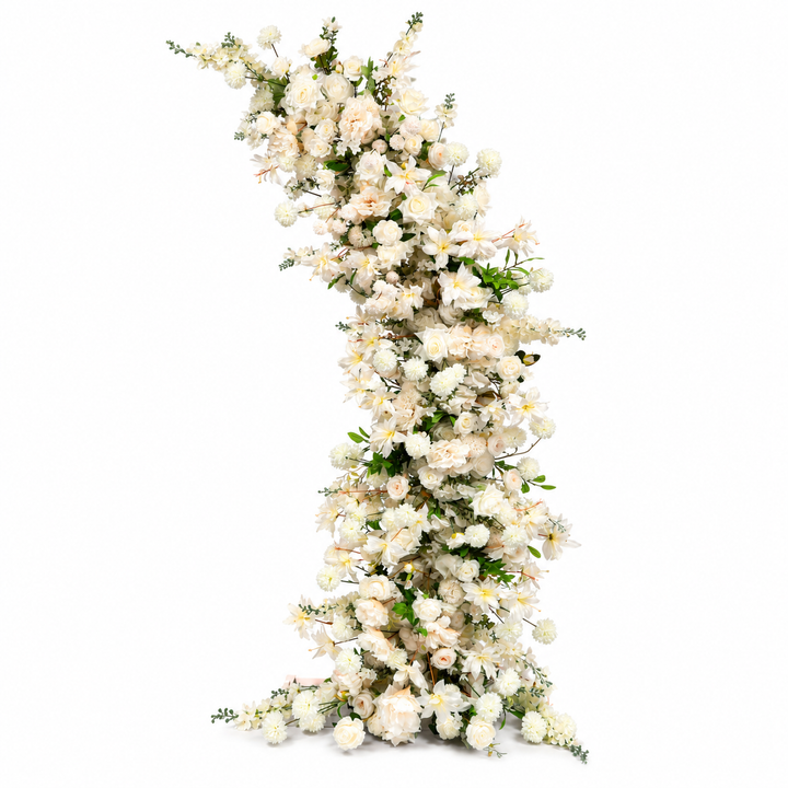 Crescent Arch Flower Panel - White (1.9m)