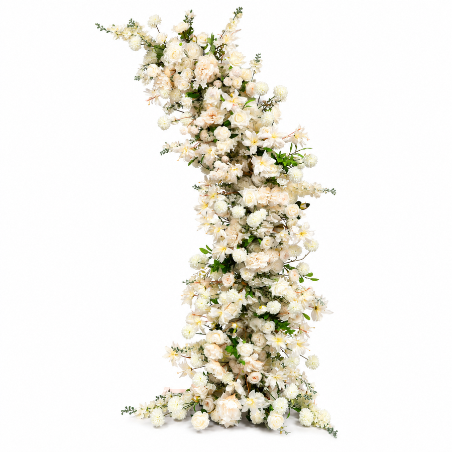 Crescent Arch Flower Panel - White (1.9m)