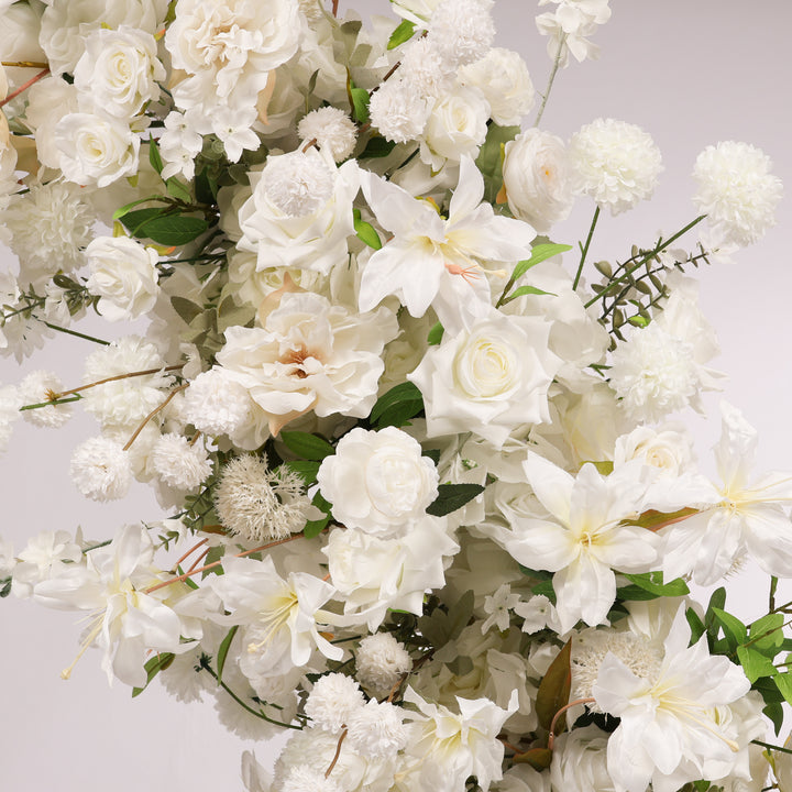 Crescent Arch Flower Panel - White (1.9m) close up detail 1