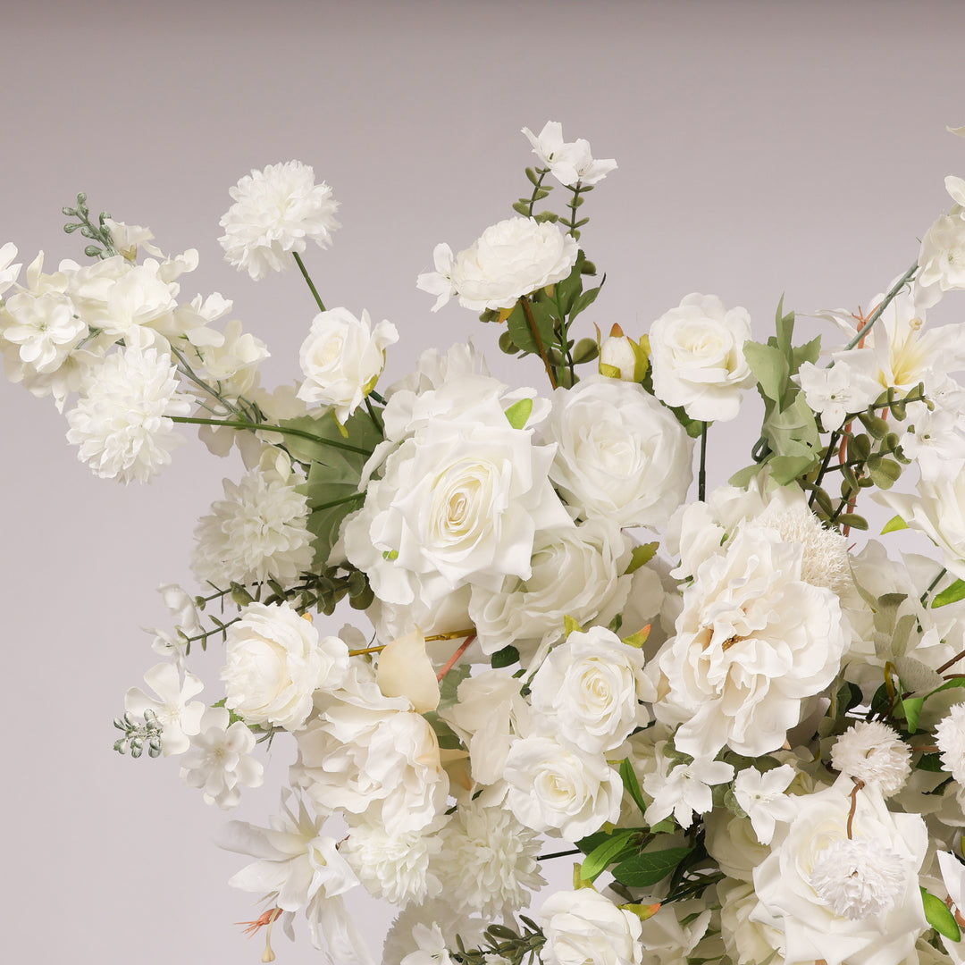 Crescent Arch Flower Panel - White (1.9m) close up detail 2