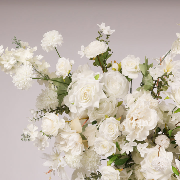Crescent Arch Flower Panel - White (1.9m) close up detail 2