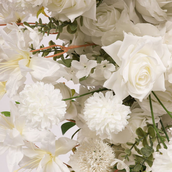 Crescent Arch Flower Panel - White (1.9m) close up detail 4