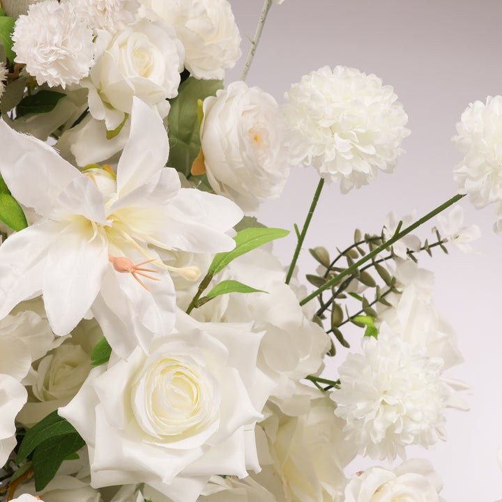 Crescent Arch Flower Panel - White (1.9m) close up detail 5