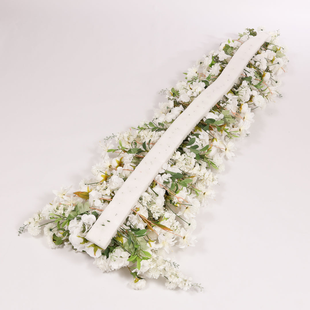 Crescent Arch Flower Panel - White (1.9m) back panel