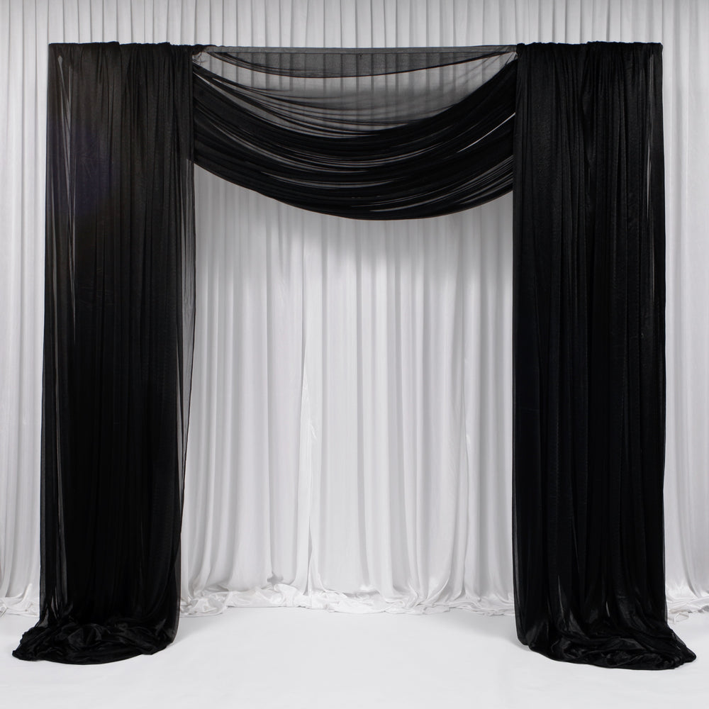 Black Chiffon Fabric 1.5mx25m - (Sheer Stretch Crepe Chiffon)