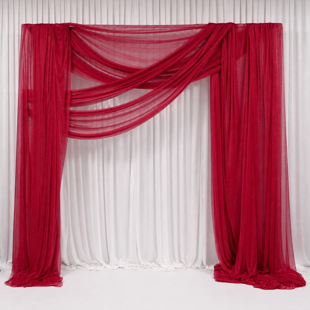 Sheer Stretch Crepe Chiffon Fabric - Burgundy (1.6x28m)