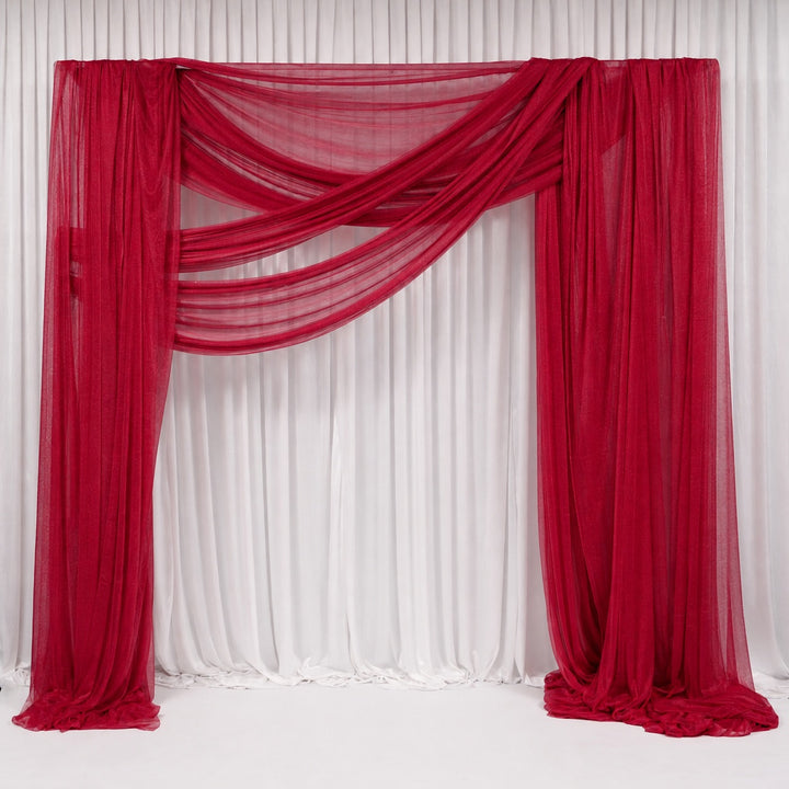 Sheer Stretch Crepe Chiffon Fabric - Burgundy (1.6x28m)