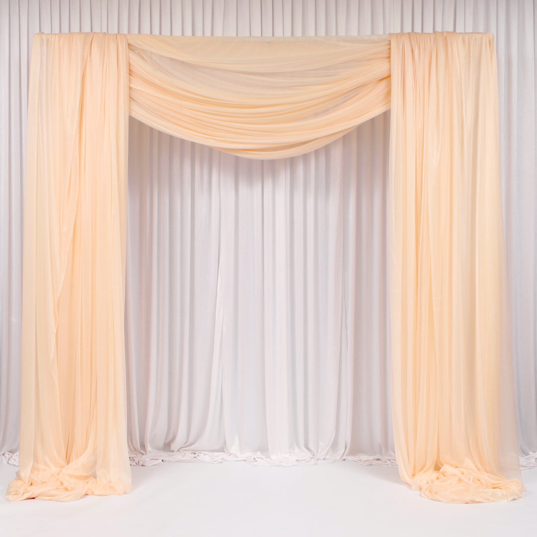 Champagne Chiffon Fabric 1.5mx30m - (Sheer Stretch Crepe Chiffon)