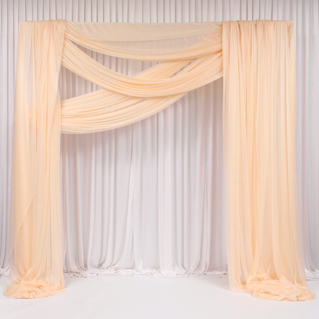 Champagne Chiffon Fabric 1.5mx30m - (Sheer Stretch Crepe Chiffon)