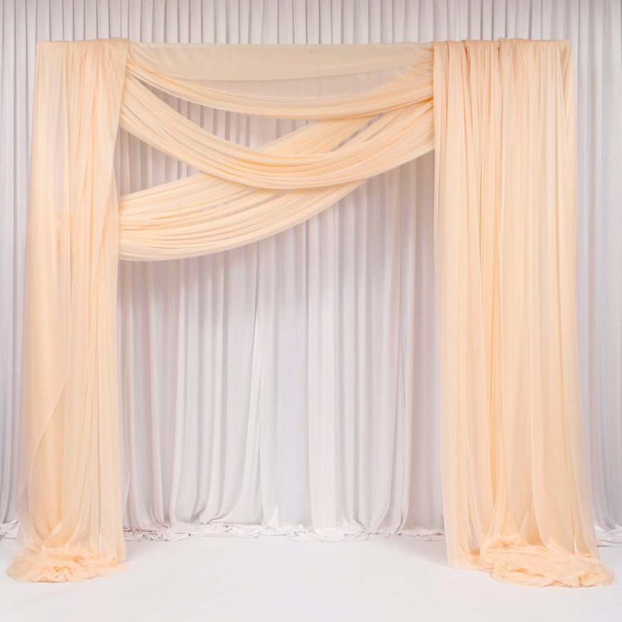 Champagne Chiffon Fabric 1.5mx30m - (Sheer Stretch Crepe Chiffon)