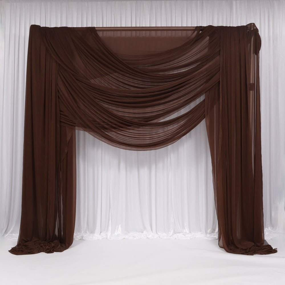 Sheer Stretch Crepe Chiffon Fabric - Chocolate Brown (1.6x28m) style 2