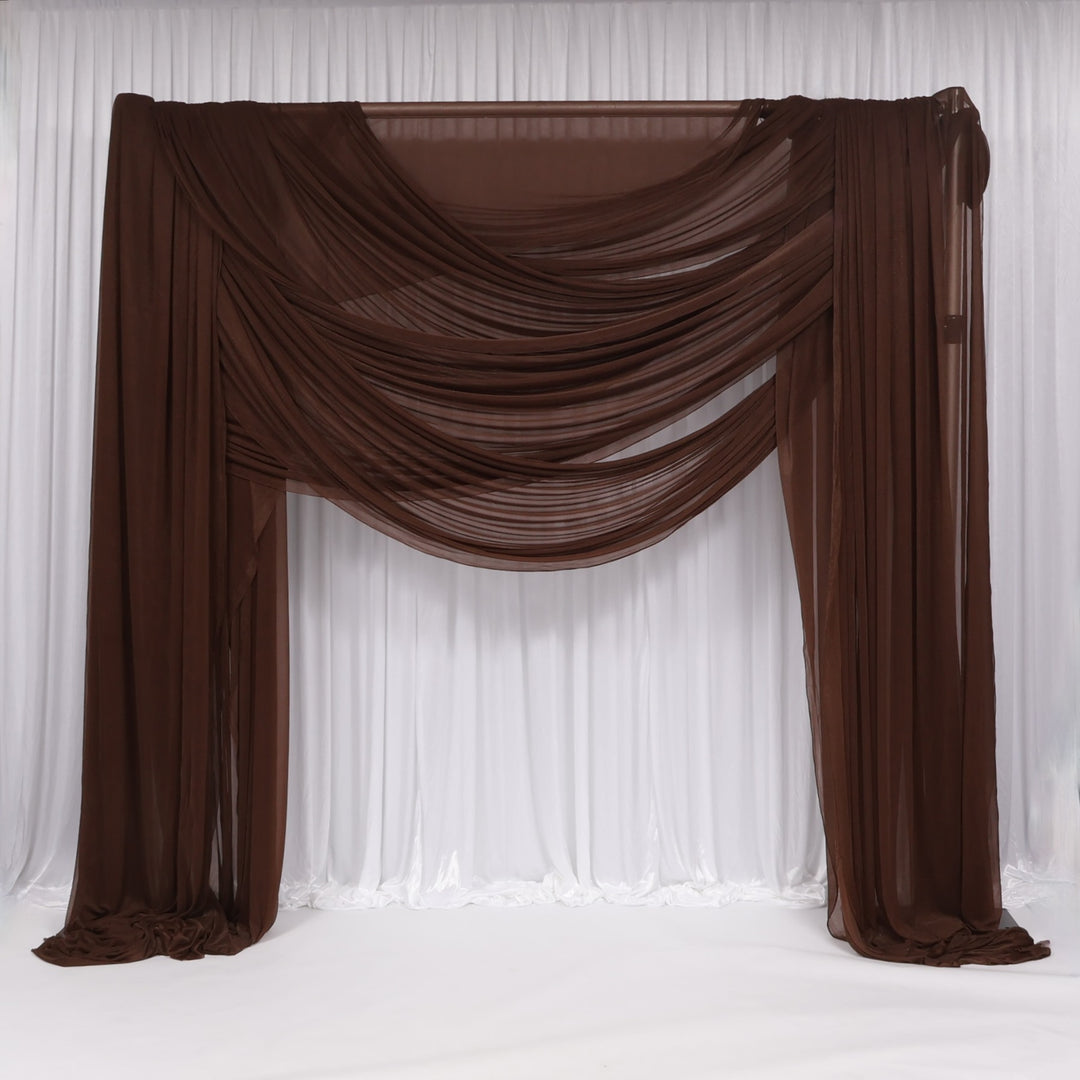 Sheer Stretch Crepe Chiffon Fabric - Chocolate Brown (1.6x28m) style 2