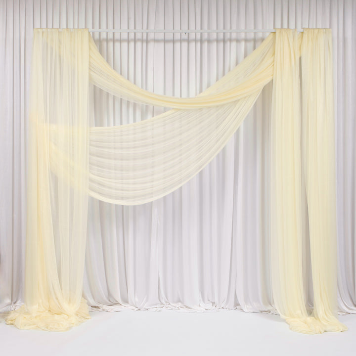 Ivory Chiffon Fabric 1.5mx30m - (Sheer Stretch Crepe Chiffon)