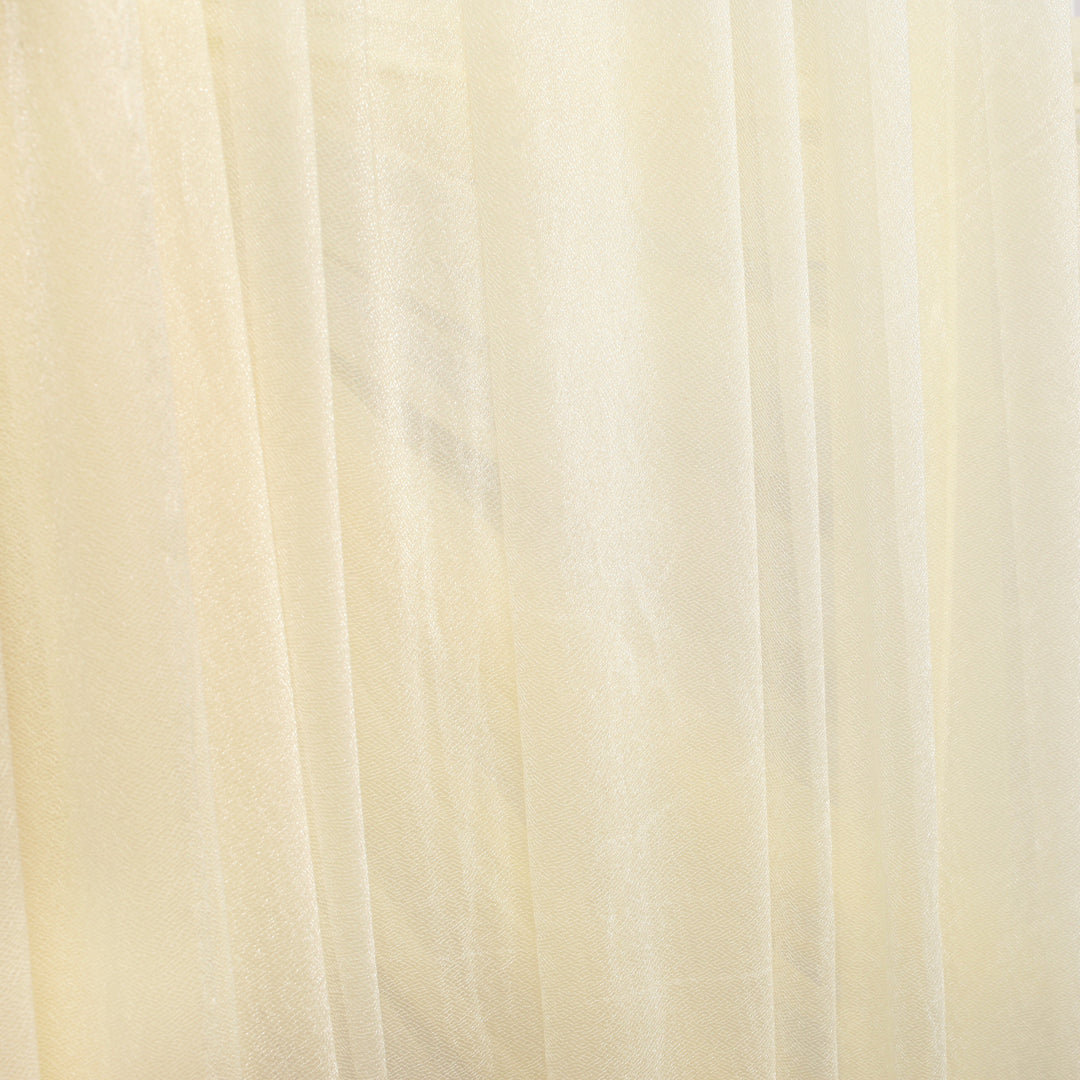 Ivory Chiffon Fabric 1.5mx30m - (Sheer Stretch Crepe Chiffon), close up of material