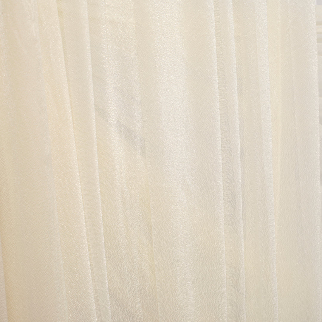 Ivory Chiffon Fabric 1.5mx25m - (Sheer Stretch Crepe Chiffon), close up of material