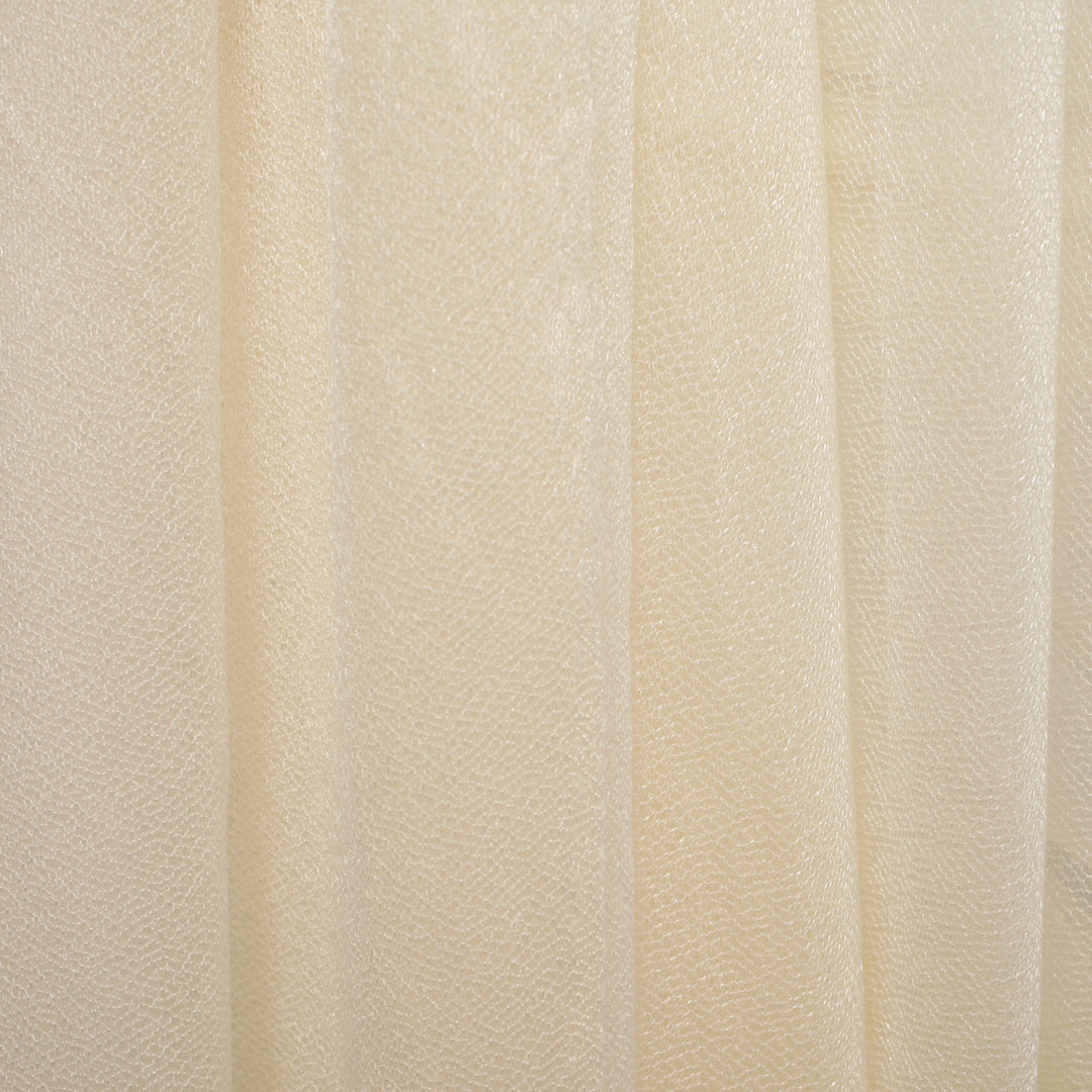 Ivory Chiffon Fabric 1.5mx25m - (Sheer Stretch Crepe Chiffon), close up of material