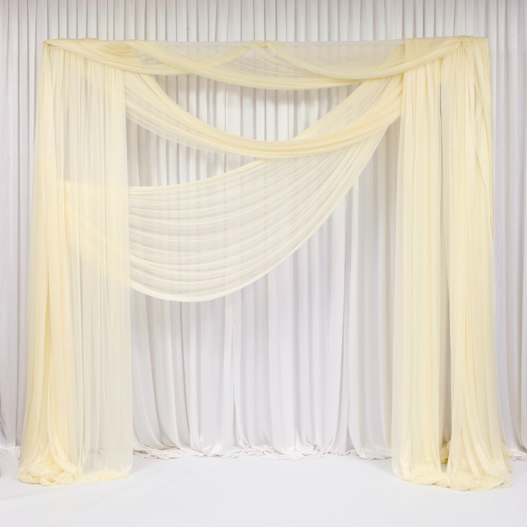 Ivory Chiffon Fabric 1.5mx30m - (Sheer Stretch Crepe Chiffon)