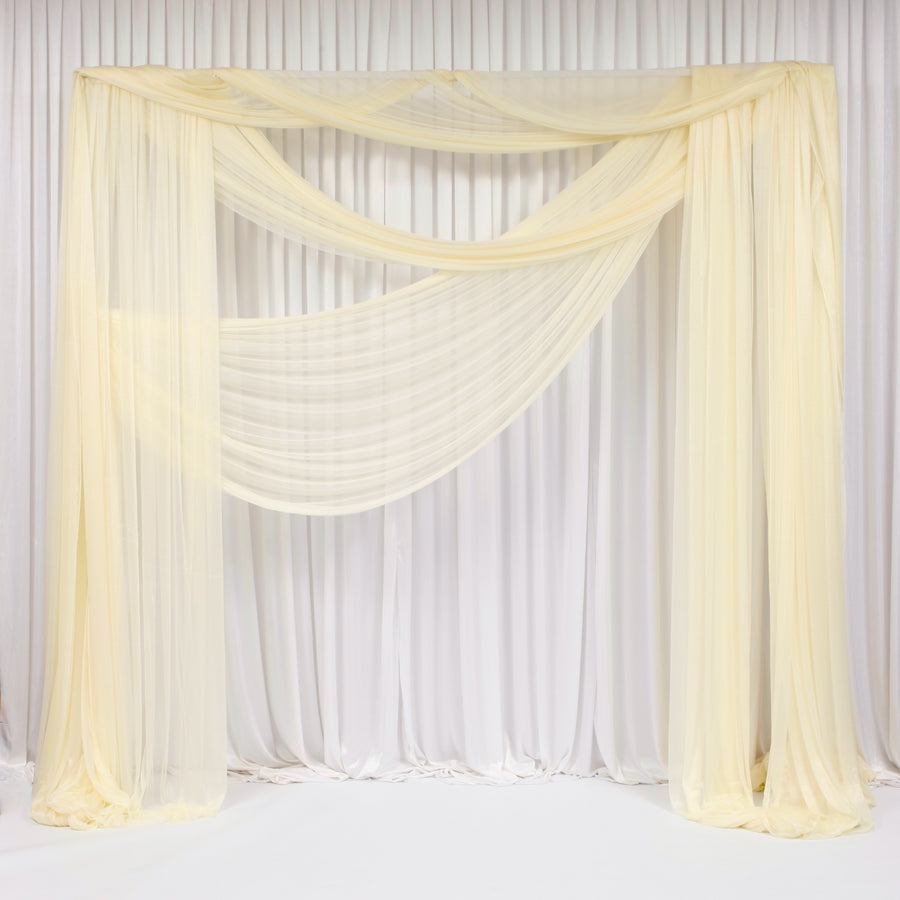 Ivory Chiffon Fabric 1.5mx30m - (Sheer Stretch Crepe Chiffon)