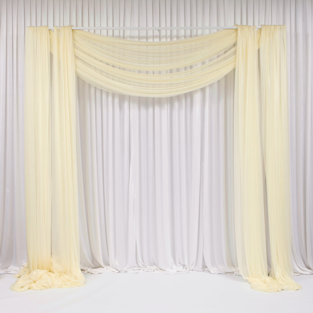 Ivory Chiffon Fabric 1.5mx30m - (Sheer Stretch Crepe Chiffon)