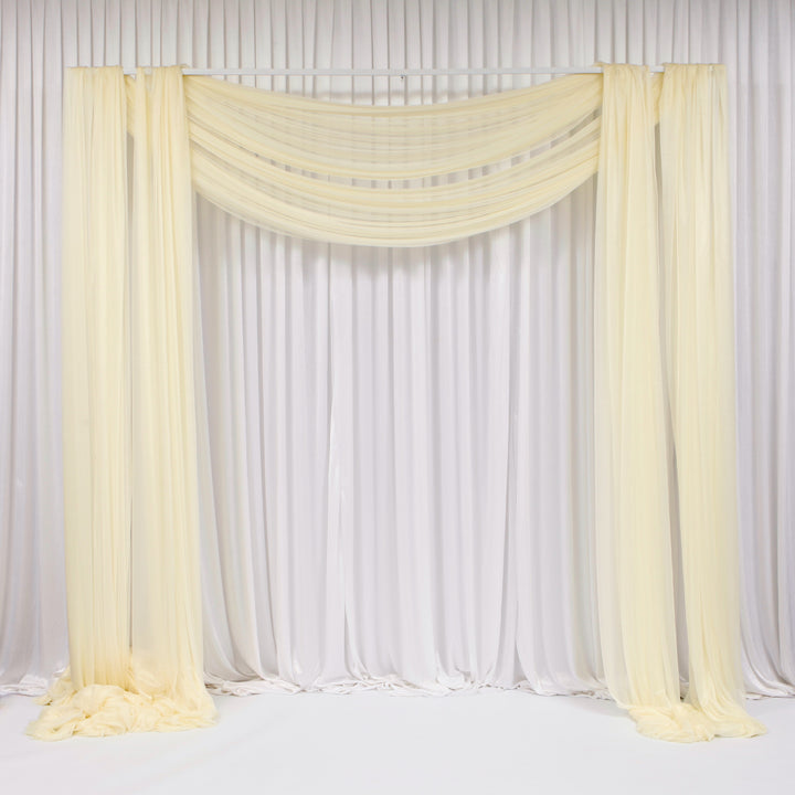 Ivory Chiffon Fabric 1.5mx30m - (Sheer Stretch Crepe Chiffon)