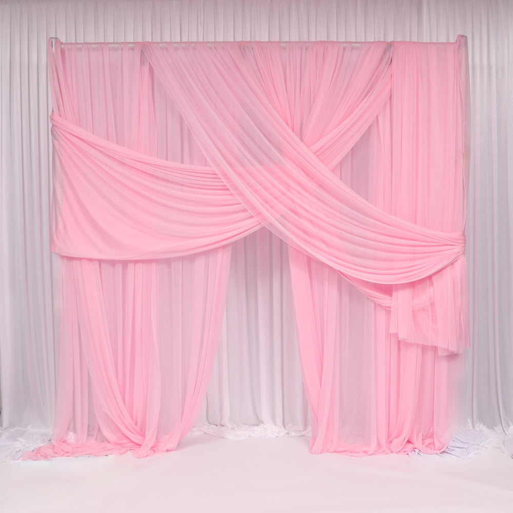 Sheer Stretch Crepe Chiffon Fabric - Light Pink (1.6x28m), style 2