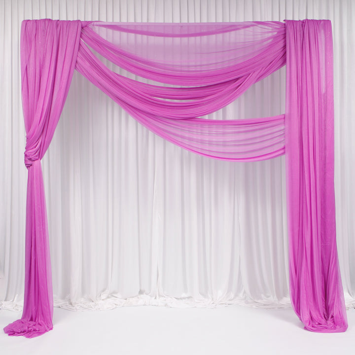 Purple Chiffon Fabric with Glitter 1.5mx25m - (Sheer Stretch Crepe Chiffon)