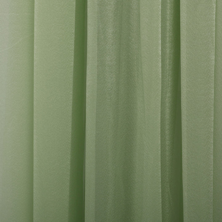 Sage Chiffon Fabric 1.6mx28m - (Sheer Stretch Crepe Chiffon), close up of material