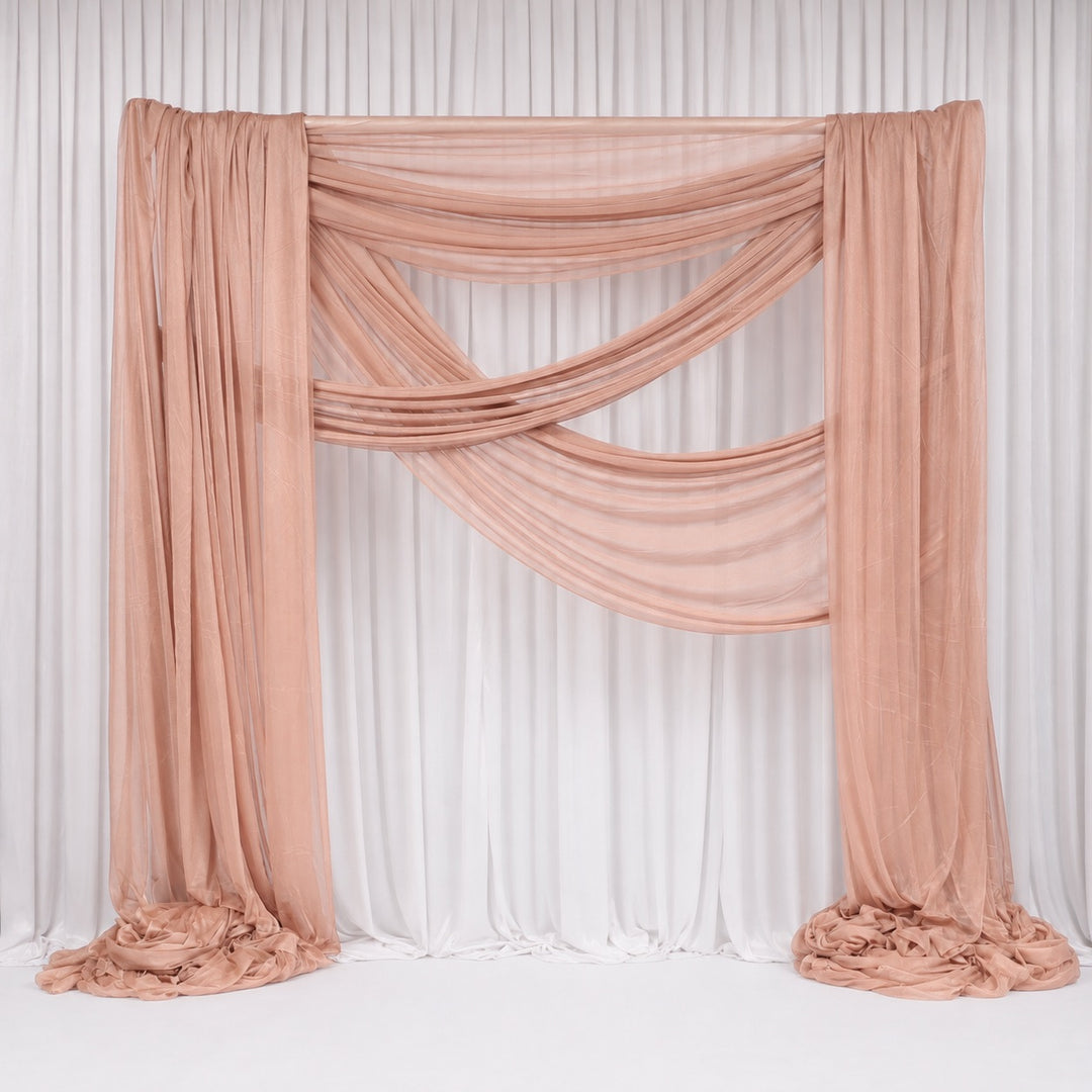 Sheer Stretch Crepe Chiffon Fabric - Taupe (1.6x28m)