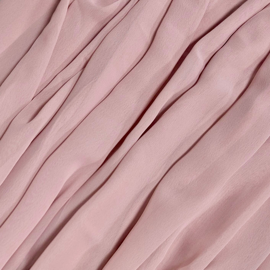 Chiffon Fabric 1.5x10m - Blush, fabric bunched together