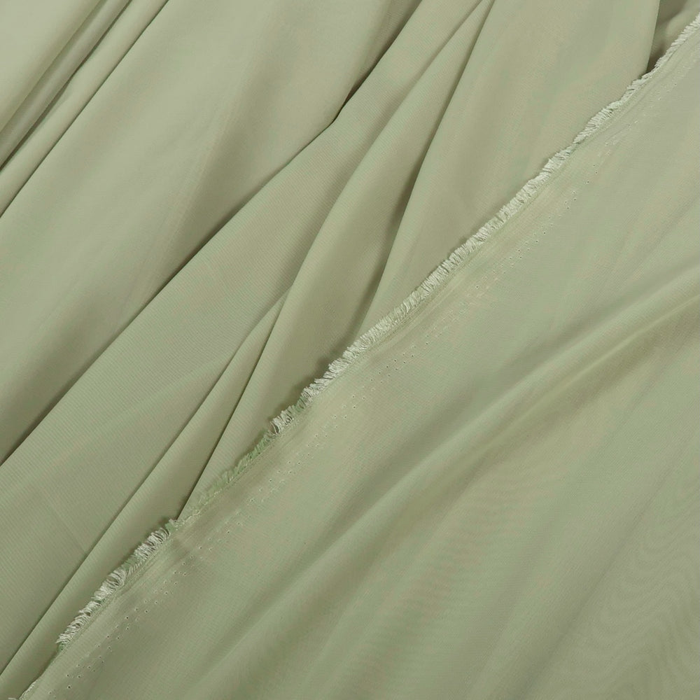 Chiffon Fabric 1.5x10m - Sage, side seam with no overlocking