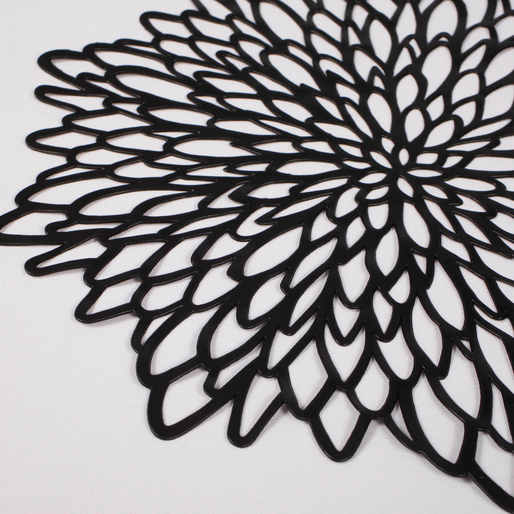 Decorative Floral Placemats - Black detail