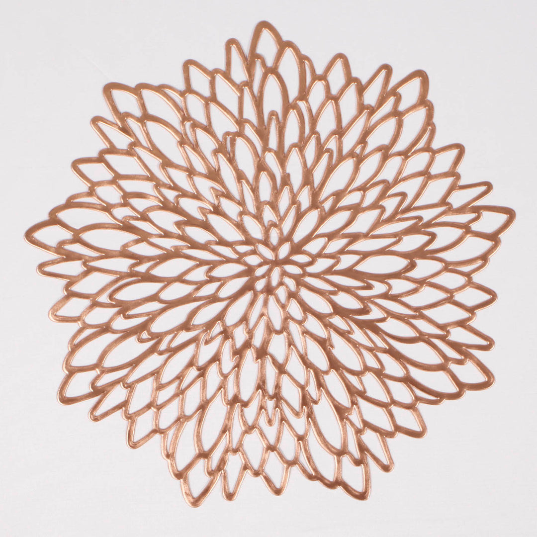 Decorative Floral Placemats - Metallic Rose Gold