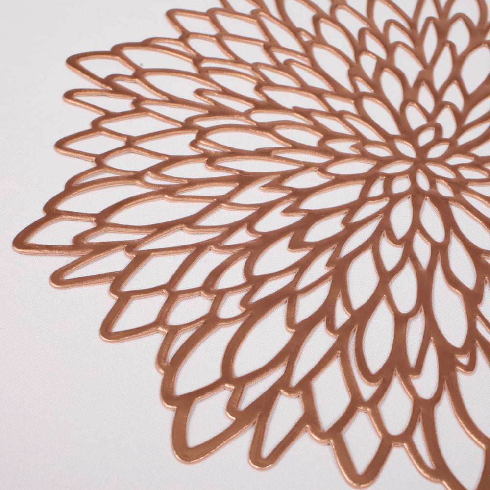 Decorative Floral Placemats - Metallic Rose Gold detail