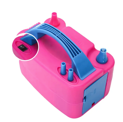 Electric Balloon Pump Inflator High Power Air Blower Portable 2 Nozzle On Button
