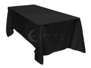 Black Rectangle Tablecloth (137X244cm) - Spun Polyester