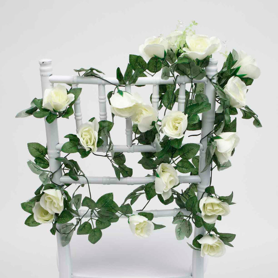 White Rose (6cm) Flower Waterfall Bouquet - 1m