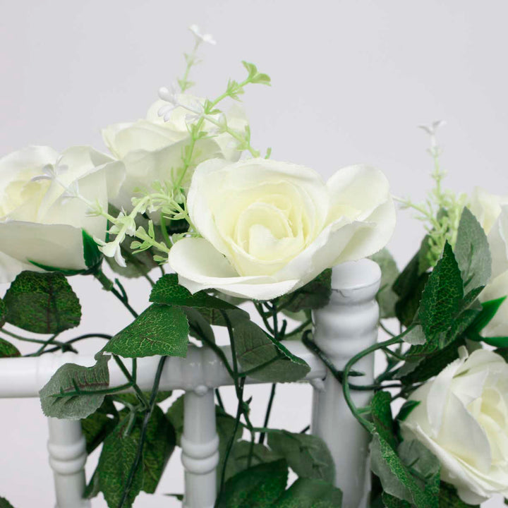 White Rose (6cm) Flower Waterfall Bouquet - 1m flower head