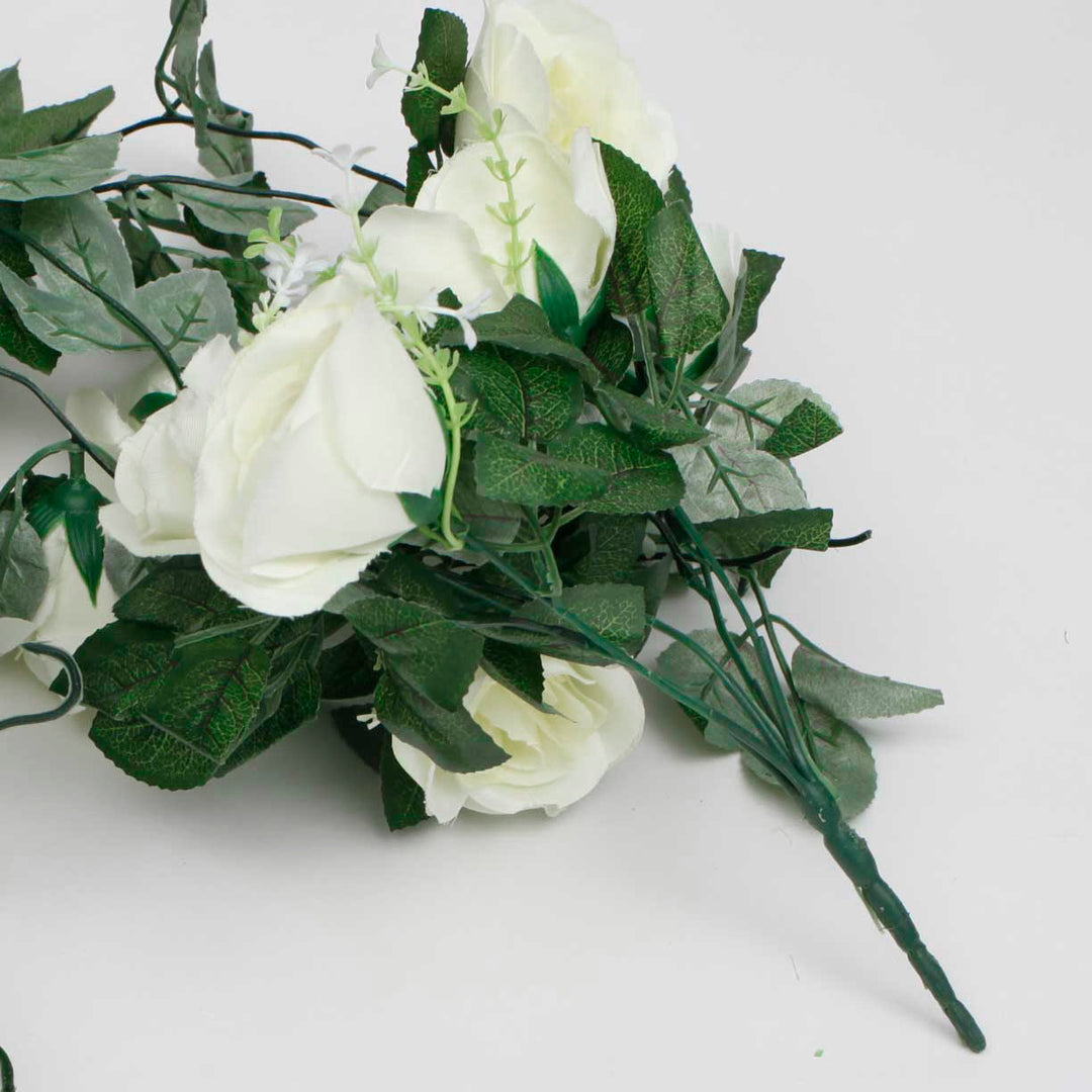 White Rose (6cm) Flower Waterfall Bouquet - 1m stem