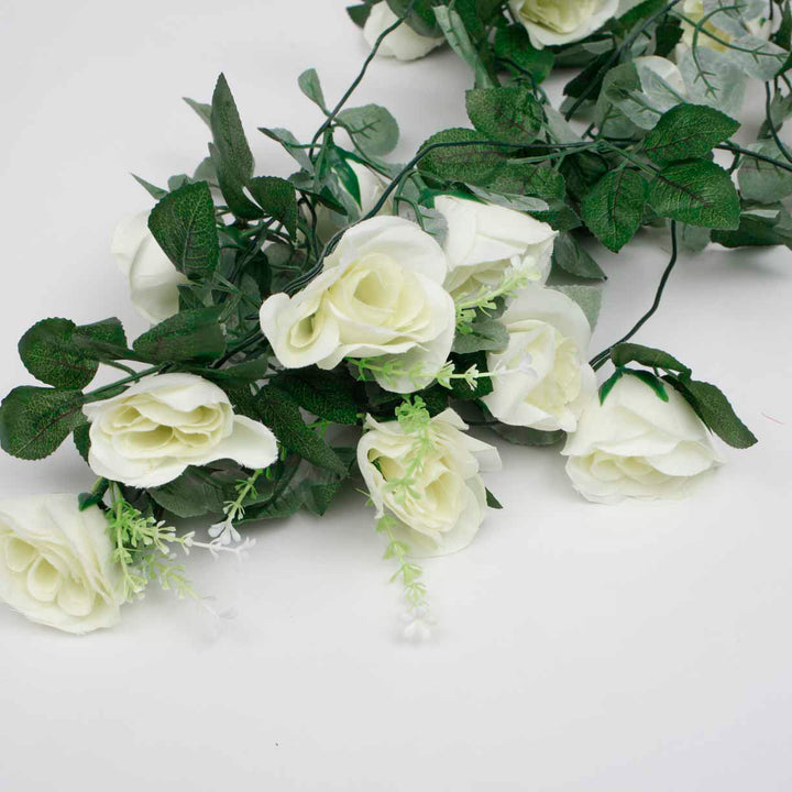 White Rose (6cm) Flower Waterfall Bouquet - 1m details