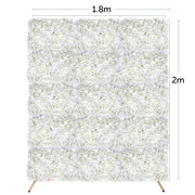 White Rose and Hydrangea Flower Wall + Mesh Frame Combo measurements 1.8mx2m