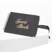 Guest Book - Metallic Gold Font On Black Cover