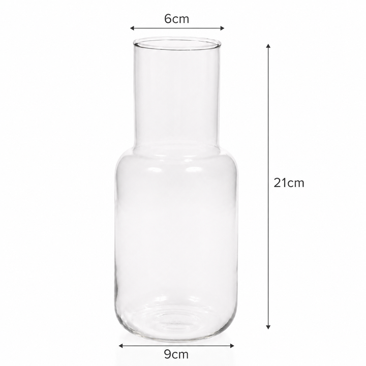 Glass Bottle Vase - Clear (9x21cm) Dimensions 