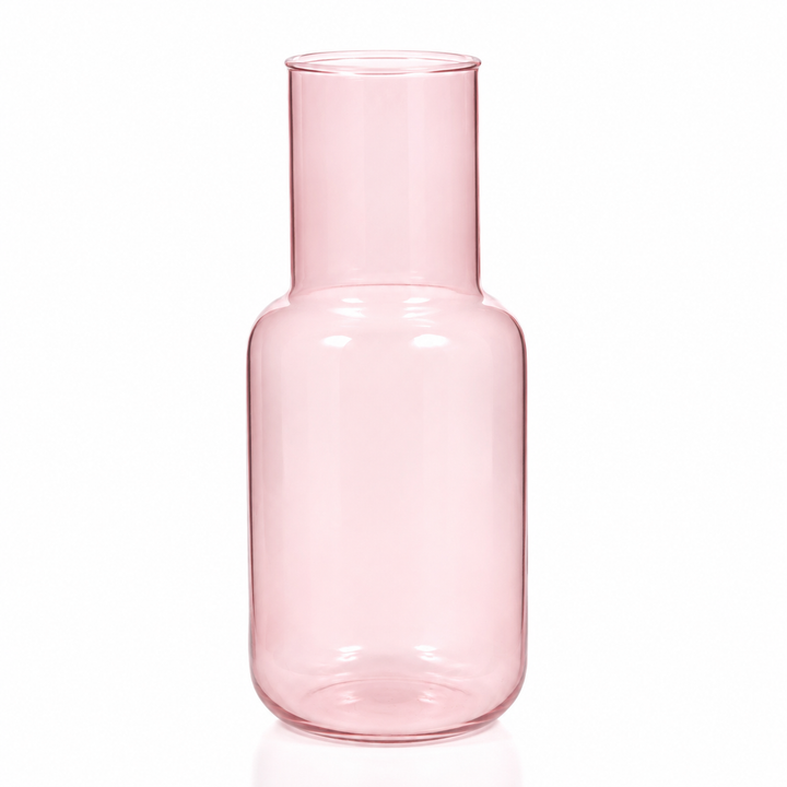 Glass Bottle Vase - Pink (9x21cm)