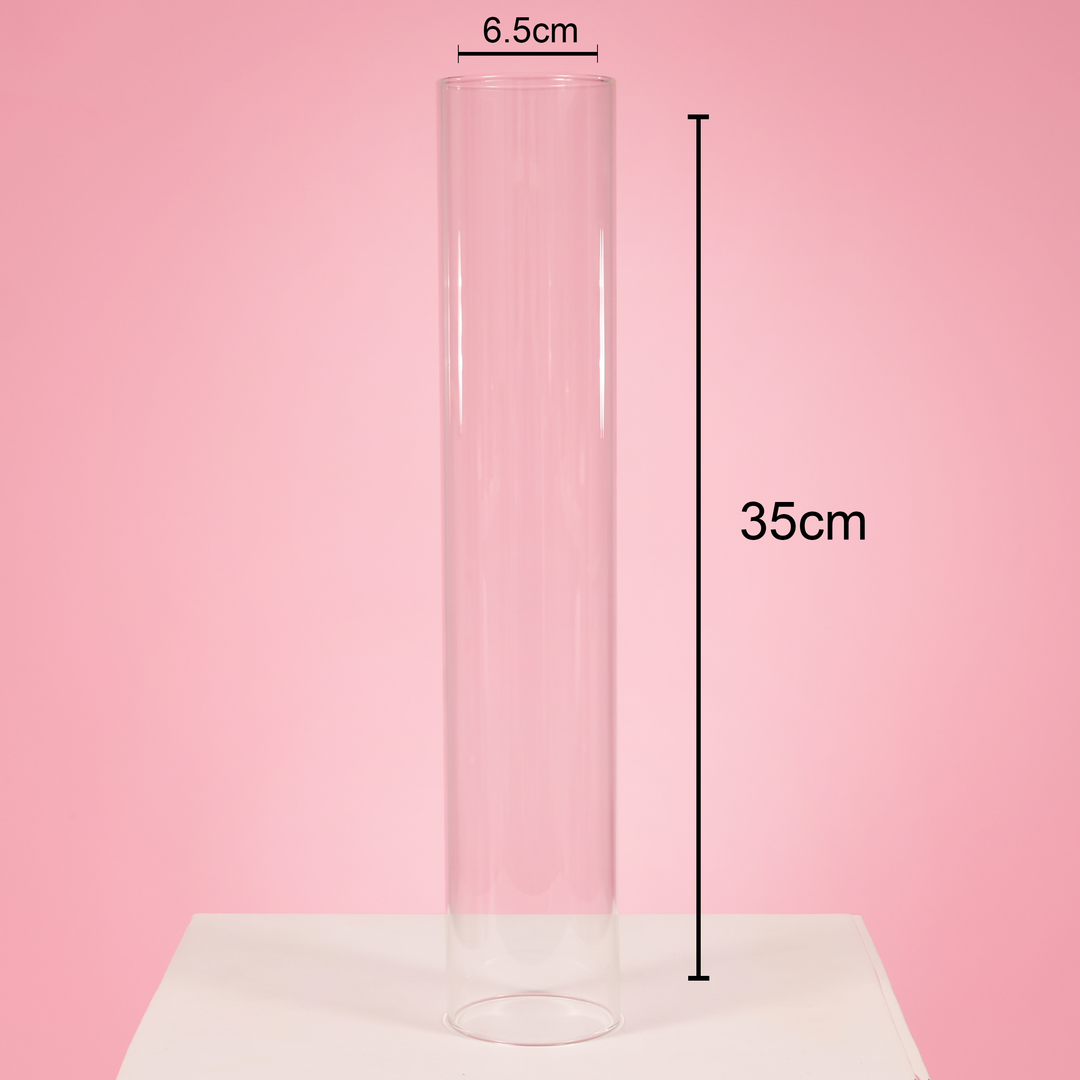 Glass Candle Sleeve (6.5x35cm) dimensions