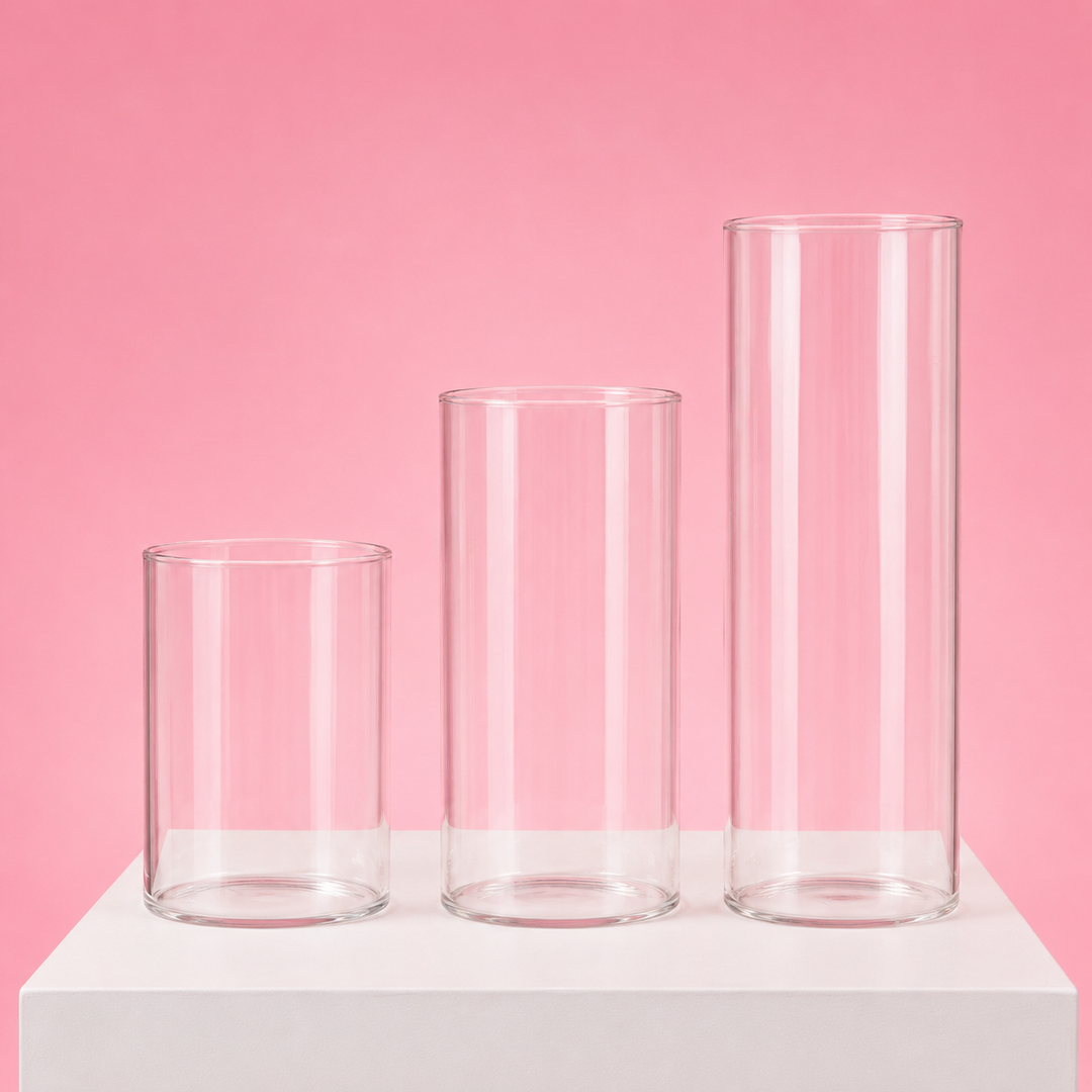Glass Cylinder Vase (8x20cm) all three sizes
