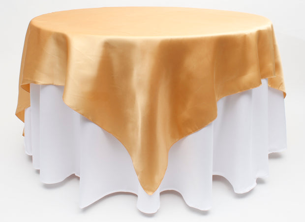 Gold Square Satin Tablecloth Overlay (230x230cm)