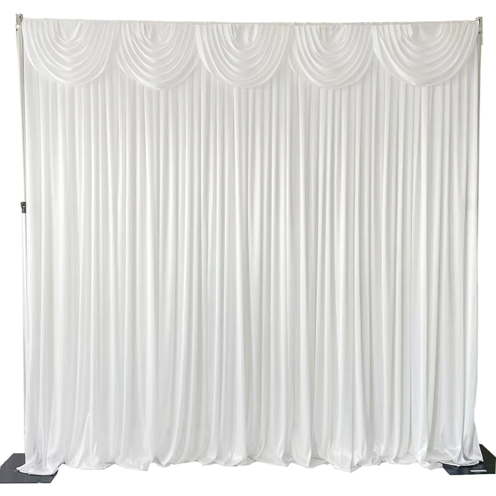 White Ice Silk Satin Backdrops - 6 meters length x 3 meters high